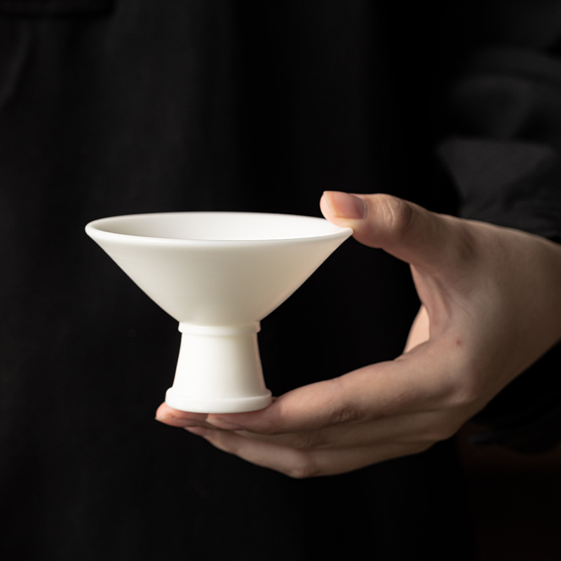 Cốc xô bùn ngọc trắng cốc uống trà cao cấp gốm sứ sáng tạo cốc thưởng thức cốc chủ nhân cốc cốc nước bộ trà Kung Fu Trung Quốc