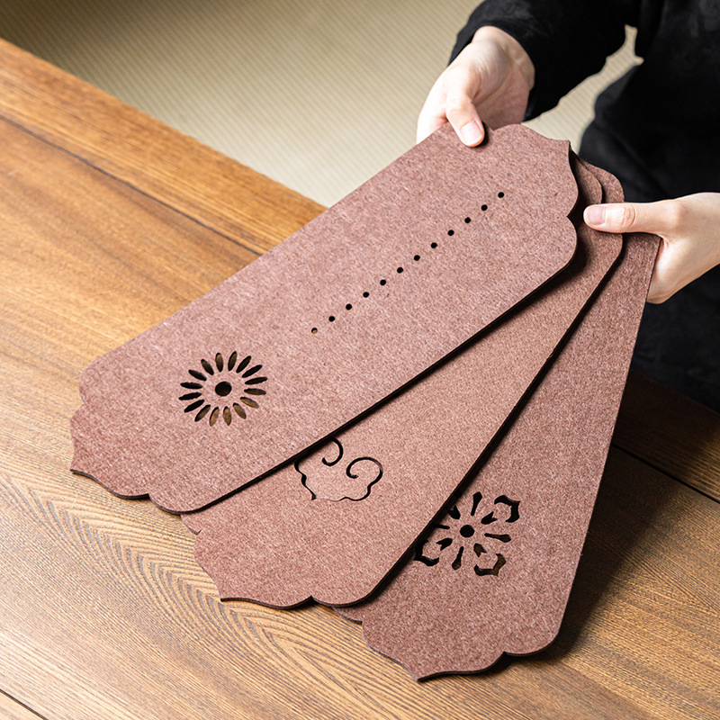 Đệm pha trà không thấm nước phong cách Quốc gia, đệm pha trà, đệm cốc chống bỏng rỗng, đệm ấm trà, phụ kiện Bộ trà Kung Fu