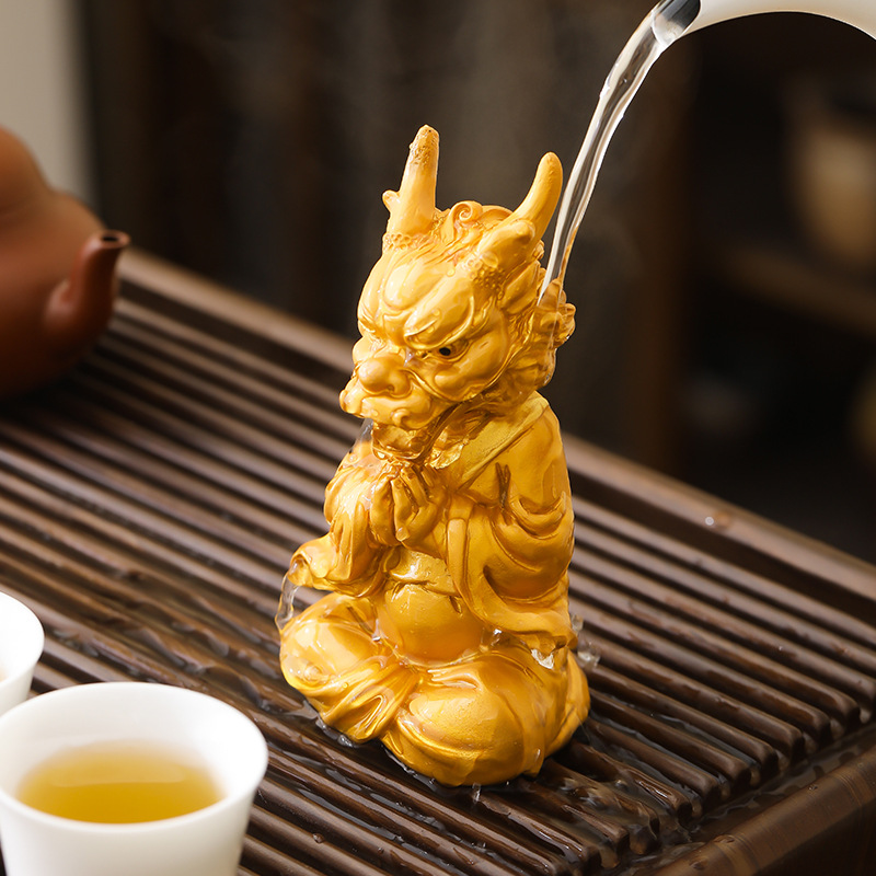 Vật nuôi trà thay đổi nhiệt độ bậc thầy Shenlong, đồ trang trí bàn trà cao cấp có thể giữ đổi màu, đồ trang trí chơi trà sáng tạo