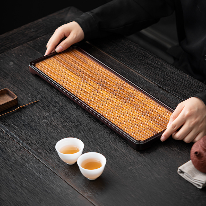 Khay bàn ủ khô bằng tre nặng, mặt chiếu tre, bình đựng trà Chiếu trúc, khay trà cỡ nhỏ gia dụng, khay ăn, khay bánh nguyên liệu Nhật Bản