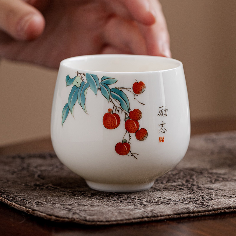 Cốc Trà Ngọc Bích béo cừu quả cốc chủ nhân cốc đơn cốc trà gốm sứ chuyên dụng cá nhân cốc trà lớn