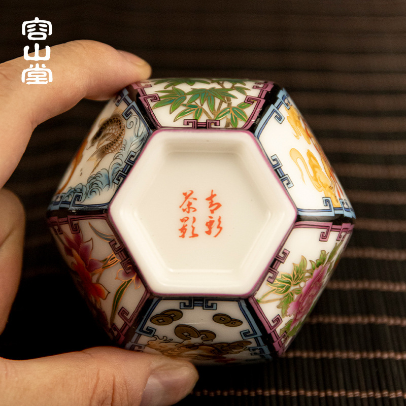Cốc trà ngọc bích mỡ cừu cổ điển cốc chủ nhân sơn cốc đơn cỡ lớn quà tặng sản phẩm cá nhân