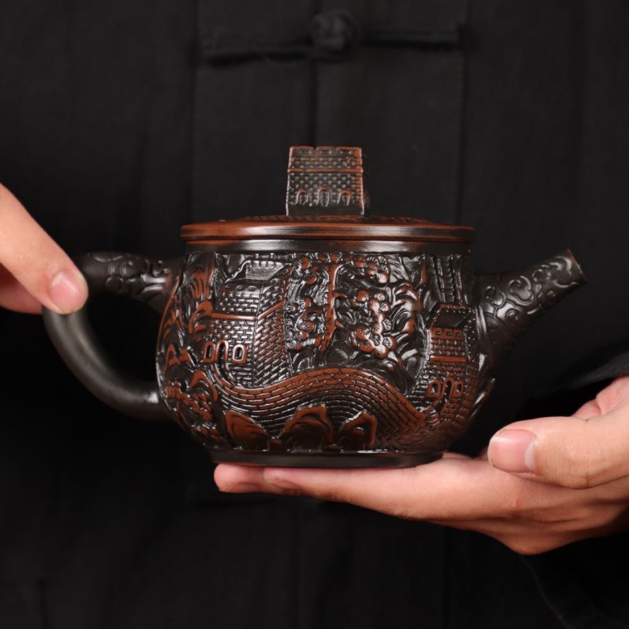 Quà tặng cao cấp Bộ trà Kung Fu gốm tím Master Zhang Baoling Ấm trà Đồ pha trà gốm sứ gia dụng Hộp quà một bình