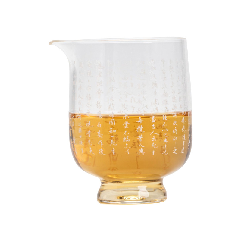 Cốc thủy tinh chịu nhiệt kinh tim borosilicat, dụng cụ chia trà sáng tạo gia dụng, dụng cụ pha trà Kung Fu trong suốt kiểu Nhật, biển trà