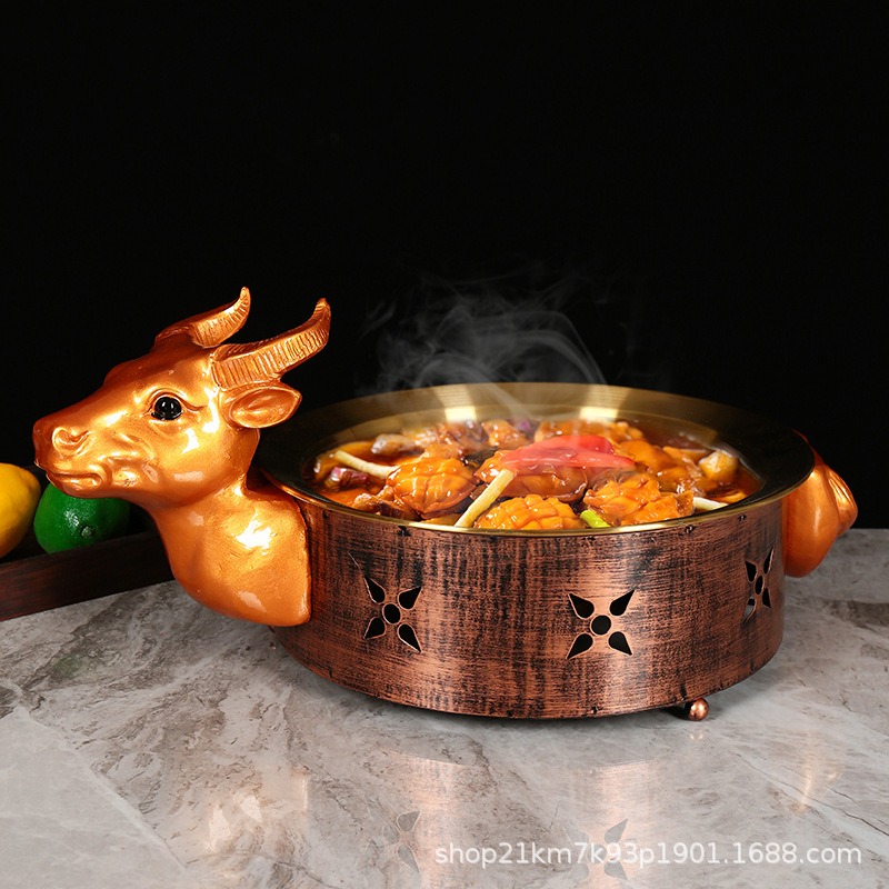 Đặc điểm sáng tạo của khách sạn Dajinniu rượu sưởi ấm thương mại quan niệm nghệ thuật món ăn bộ đồ ăn bằng thép không gỉ đĩa đặc biệt cho gà đĩa lớn