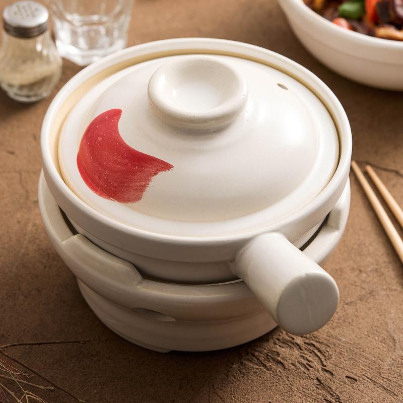 Nồi hầm bếp than màu chịu nhiệt độ cao, khô, không nứt, nồi canh gia dụng một tay cầm, bếp gas, bếp phụ chuyên dụng, nồi lẩu nhỏ