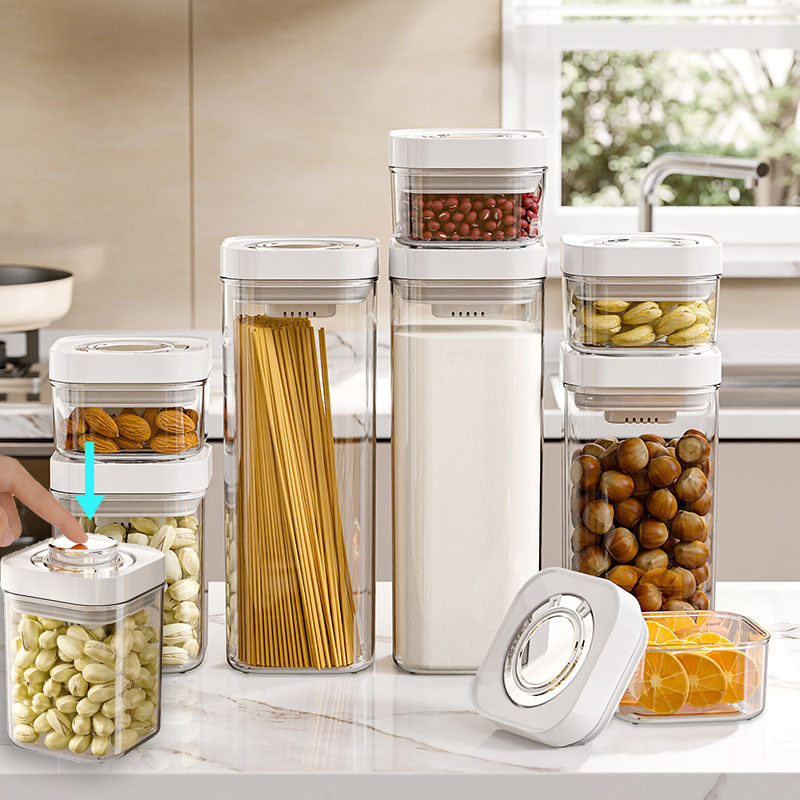 Loại báo chí chân không chống ẩm kín lọ đựng ngũ cốc nhà bếp lọ đựng hộp đựng gia vị hộp đựng trà cà phê lọ đựng