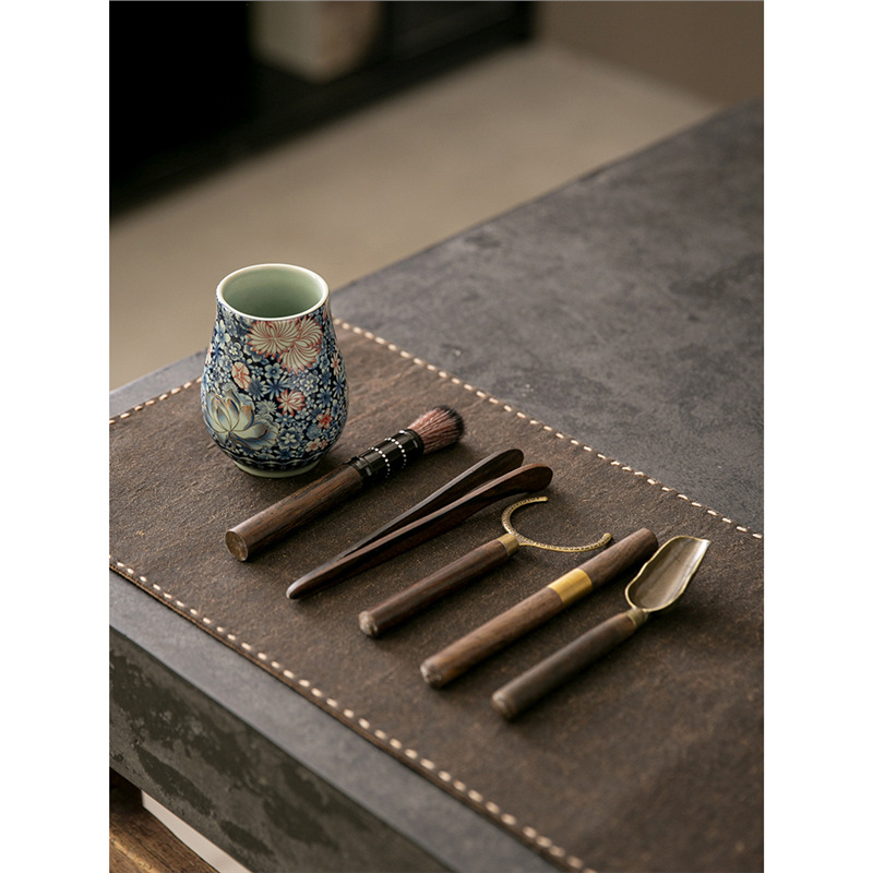 Gốm sứ Ru Lò Vạn Hoa Trà đạo Sáu Quý Ông Kung Fu Bộ trà Phụ kiện Dụng cụ pha trà Dụng cụ pha trà Dao trà Kẹp trà Bàn chải muỗng