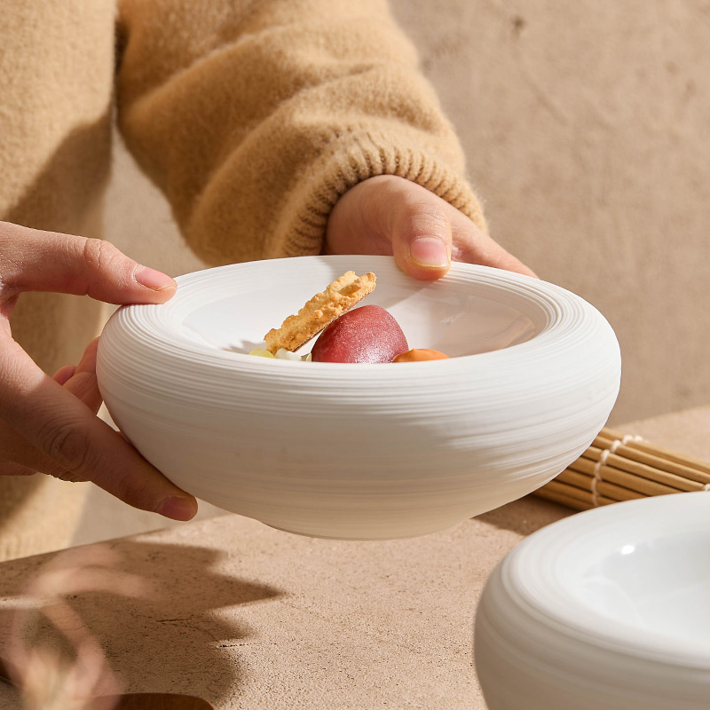 Đĩa ăn phương Tây gốm sứ, đĩa nghệ thuật, đĩa trên, bộ đồ ăn khách sạn, bát canh, đĩa sâu, bát yến đôi sáng tạo