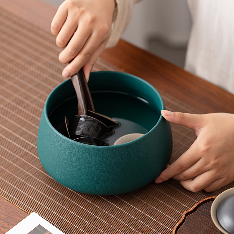 Bồn rửa trà đơn giản, bồn đựng trà gia dụng, cốc đựng nước, dụng cụ đựng trà dung tích lớn, bồn đựng nước thải, bát lớn, bồn đựng trà