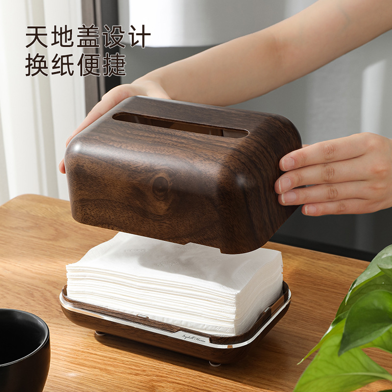 Hộp đựng khăn giấy phòng khách để bàn, bàn trà phong cách cổ, hộp đựng giấy hút từ tính lò xo gia dụng sang trọng nhẹ phòng ngủ