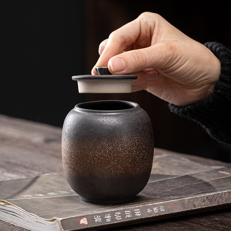 Bình trà tráng men mạ vàng kiểu Nhật chưa niêm phong, bình gốm nhỏ, bình trà trắng Pu'er, bình đựng trà