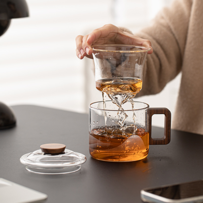 Cốc pha trà núi ngắm cảnh tối giản hiện đại cốc nước thủy tinh borosilicate cốc nước văn phòng gia dụng cốc cốc cốc cốc tách nước trà