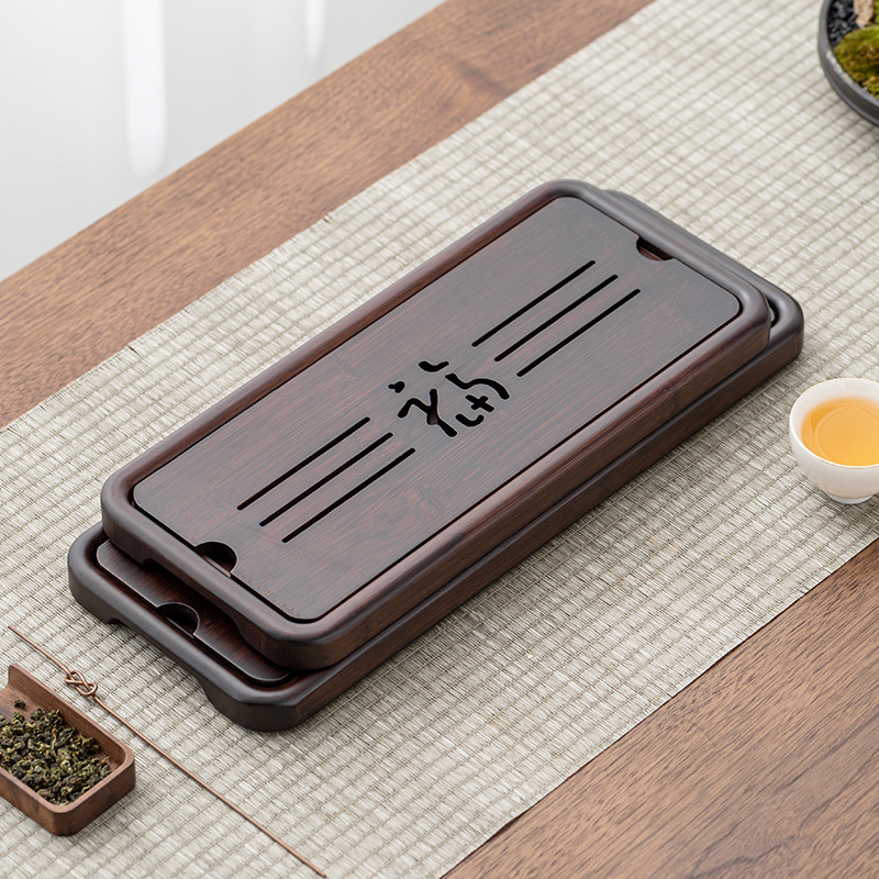 Bàn trà bàn pha khô kiểu mới kiểu Trung Quốc nhỏ gia dụng bằng tre sang trọng nhẹ kiểu Nhật Khay trà nhỏ đựng nước tích nước mini văn phòng