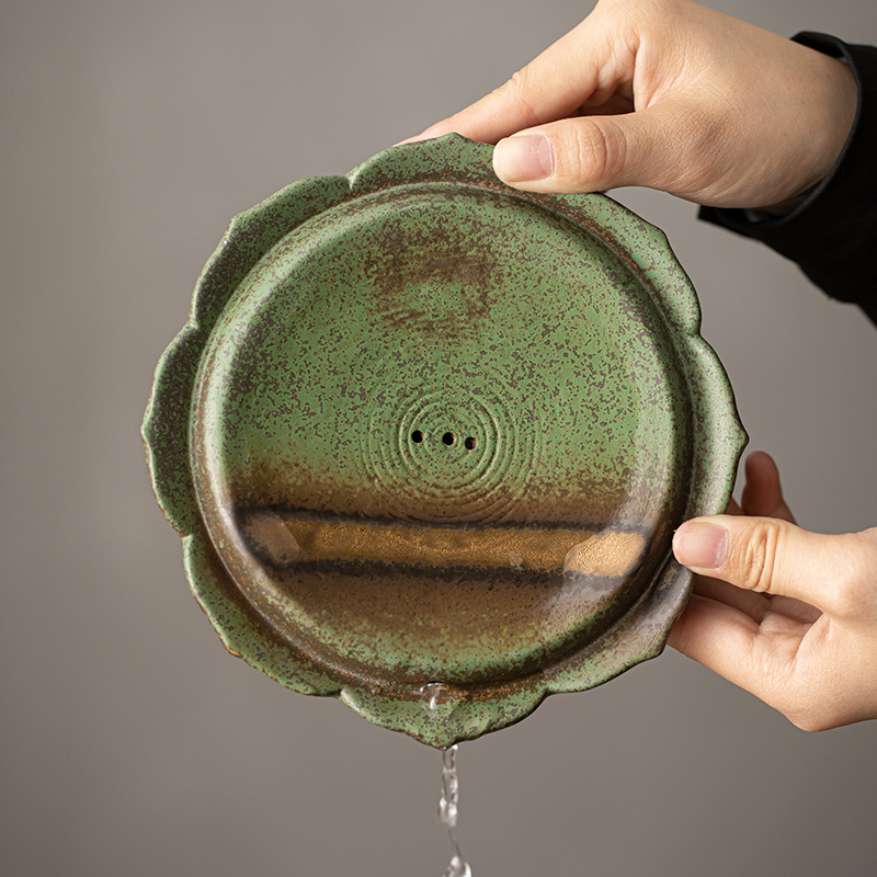 Ấm đun nước lưu trữ bằng gốm Qingye thay đổi Ấm đun nước khay trà ấm Phụ Kiện Bộ trà Kung Fu cổ điển đế ấm trà