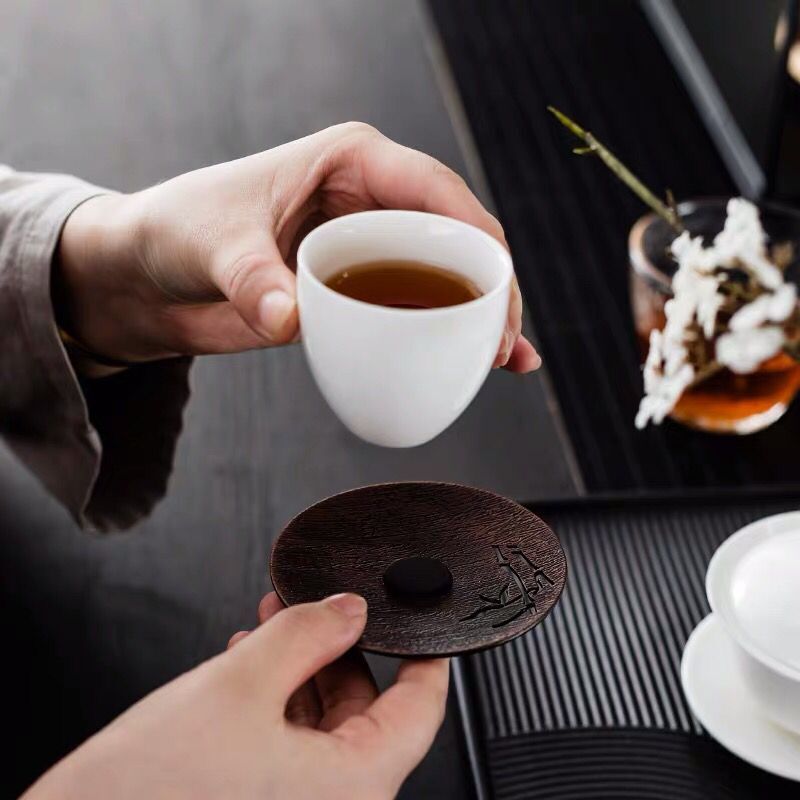 Tấm lót cốc trà sáng tạo, ấm cách nhiệt, phụ kiện bộ trà trà đạo kiểu Nhật, giá đỡ đĩa trà màu đồng, nhà máy bán buôn