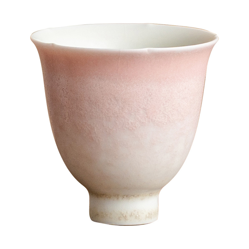 Cốc chủ nhân biến đổi lò Macaron màu tím quyến rũ chân cao hoa thần cốc trà cốc trà gốm sứ gia dụng cốc trà bộ trà Kung Fu