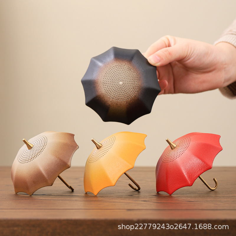 Ô dù sáng tạo lọc trà lọc trà gốm lọc tách trà lưới lọc trà đồ dùng pha trà đồ trang trí bàn trà để bàn