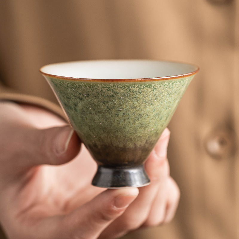 Cốc trà cổ điển lò nung cốc xô bầu trời sao xanh ngọc cốc chủ nhân gốm sứ cao cấp cốc trà gia dụng kiểu Trung Quốc