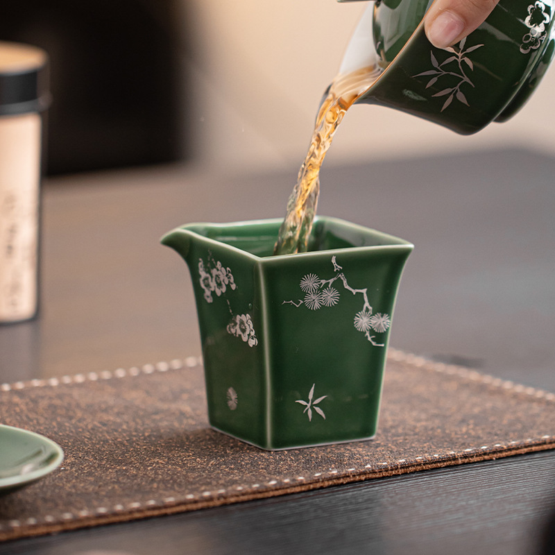 Suihan Sanyou Meisong Bamboo Green Li lộ cốc gốm sứ cốc cốc đồng phục tách trà biển lớn dụng cụ chia trà