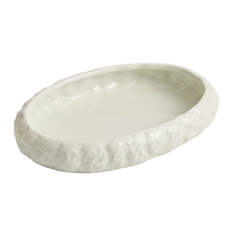 Đĩa canh gốm sứ màu be lò nung đĩa món ăn đĩa gia dụng bộ đồ ăn khách sạn cao cấp đĩa ăn sáng tạo đĩa bát canh hình Dan