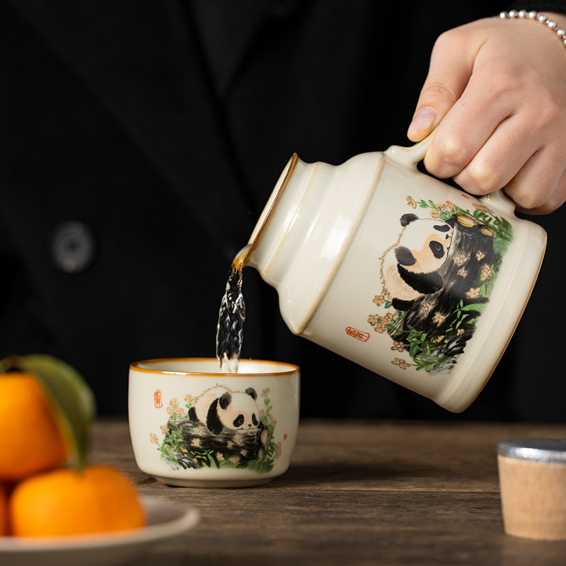 Bảo tàng Cung điện Văn hóa và Sáng tạo Gấu trúc Ấm đun nhỏ Ấm đun trà cho giáo viên Quà tặng sinh nhật Tết Trung thu cho giáo viên