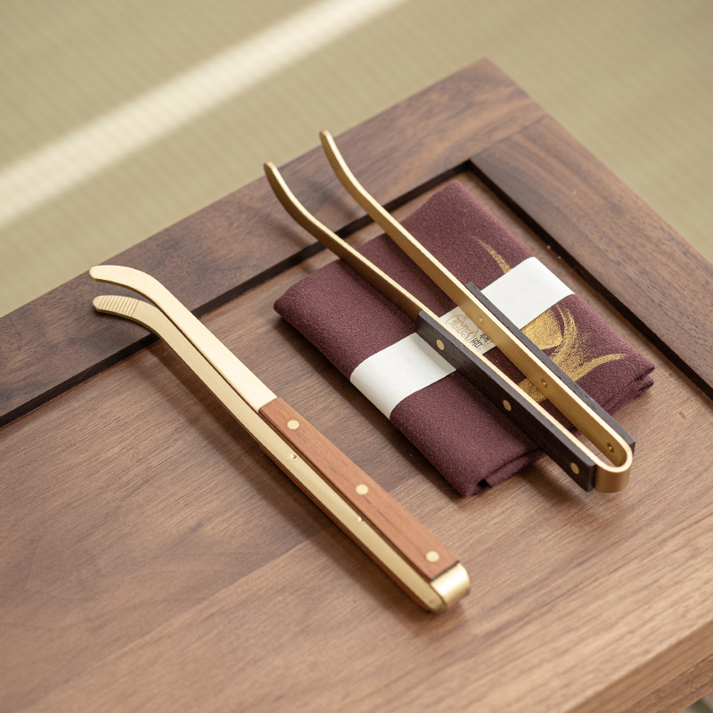 Kẹp trà gỗ đàn hương đen, thìa trà, kẹp trà, kẹp, cốc trà, thìa cà phê, dụng cụ pha trà, bộ dụng cụ pha trà, thìa trà, bộ trà