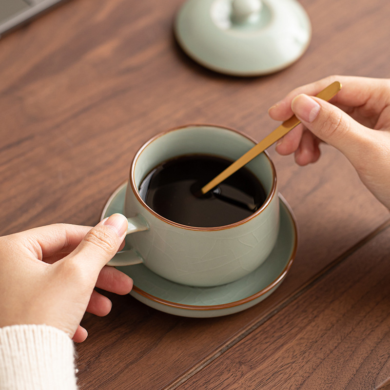 Năm cốc cà phê lò nung nổi tiếng cốc gốm sứ gia dụng cốc văn phòng có nắp chuyên dụng cá nhân cốc uống trà