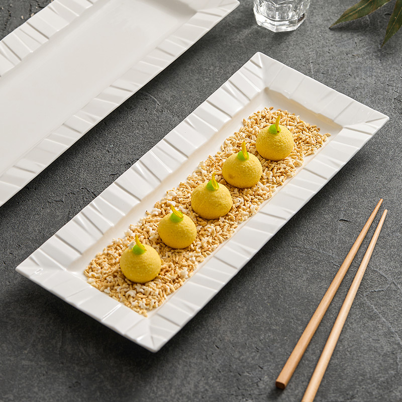 Đĩa đặc biệt cho sushi gốm Origami, đĩa chấm điểm, bộ đồ ăn sáng tạo, đĩa dài, đĩa bánh ngọt phương Tây, đĩa sashimi