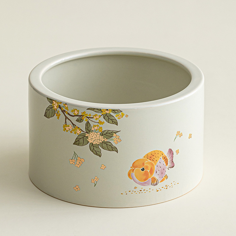 Quốc phong tro thực vật cá osmanthus vàng rửa trà nhà văn phòng gốm sứ cặn trà bể nước phụ kiện bộ trà rửa chén kiểu Trung Quốc