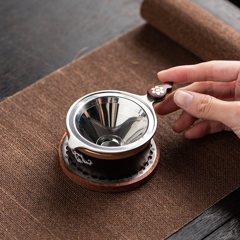 Lưới lọc trà kiểu Trung Quốc Bộ lọc trà bằng thép Damascus Bộ lọc trà Kung Fu sáng tạo Phụ kiện Bộ lọc trà cao cấp
