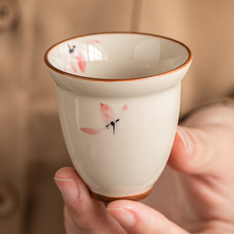 Nhà máy vẽ tay hoa lan hồng thơm cốc chủ sở hữu cốc đơn cốc trà gốm sứ cốc trà gia dụng cốc trà hương vị trà
