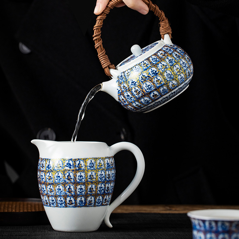 Ấm đun trà trong lò gốm sứ Ấm đun nước dung tích lớn gia dụng Ấm pha trà tráng men soda cao cấp kiểu Trung Quốc