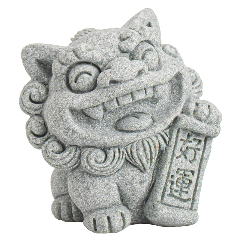 Đồ trang trí cắm hương bằng đá sa thạch xanh phong cách quốc gia, bàn trà phòng trà sáng tạo, đồ trang trí nhỏ để bàn văn phòng, có thể nuôi thú cưng trà