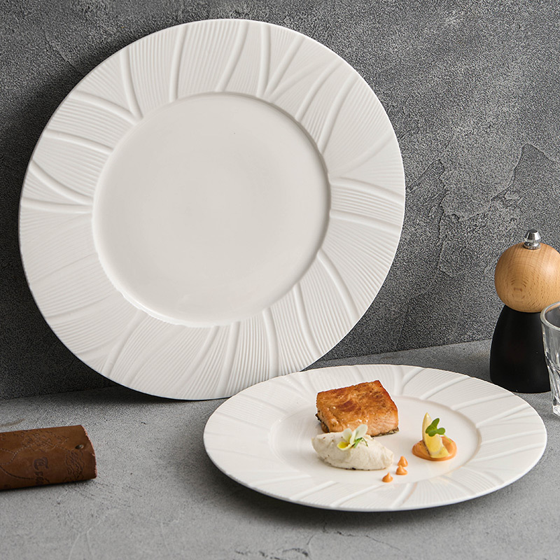 Đĩa đồ ăn phương Tây Bauhinia Đĩa bít tết Đĩa gốm sứ sáng tạo Bộ đồ ăn khách sạn Đĩa tròn giá trị cao Đĩa gia dụng