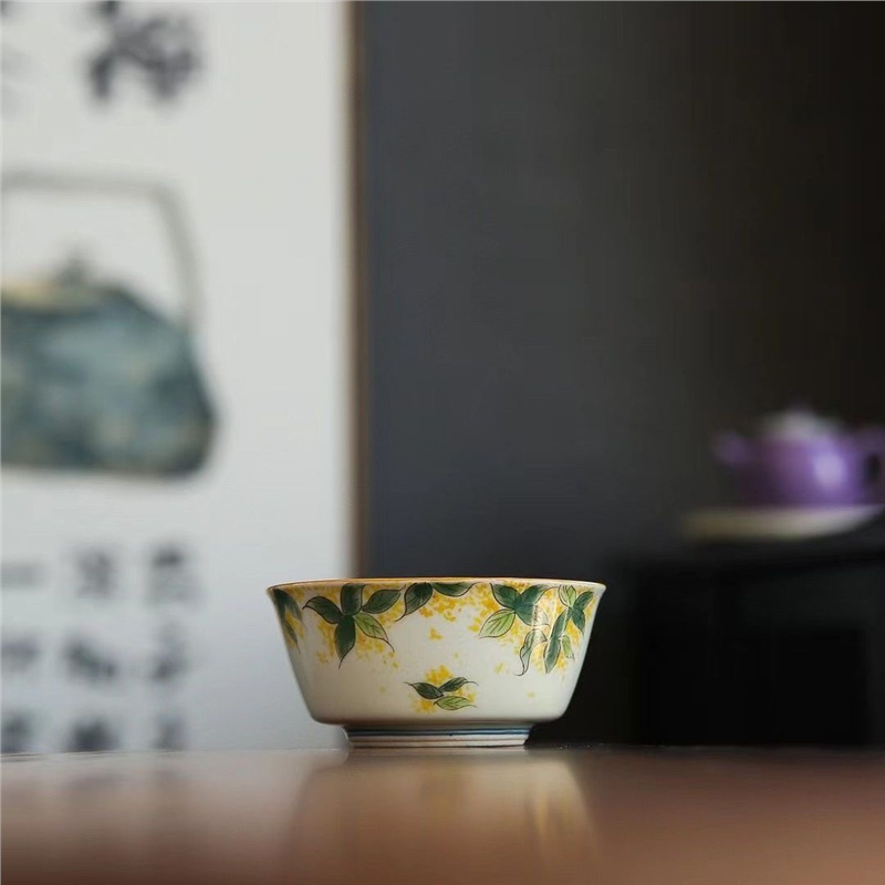 Cốc Pu'er vẽ tay, cốc chủ nhân, tách trà Kung Fu đơn, cốc trà gốm sứ, bát trà nữ, bán buôn chén trà lớn