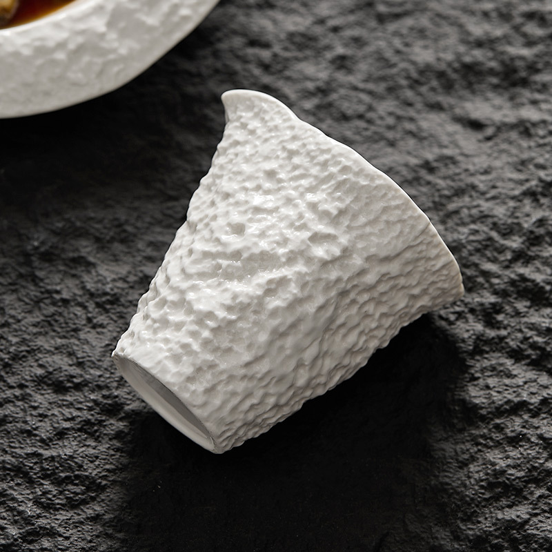 Cốc nước sốt bít tết vân đá, cốc nước ép gốm trắng, cốc nước ép, cốc nước ép, cốc cà phê, cốc nhỏ, bình sữa, bình sữa, cốc đồng nhất