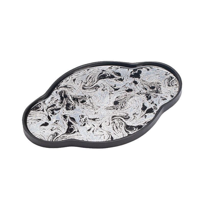 Khay pha khô sơn mài lớn giả cổ bàn trà nhỏ gia dụng khay trà đơn giản hiện đại Khay trà phụ kiện trà