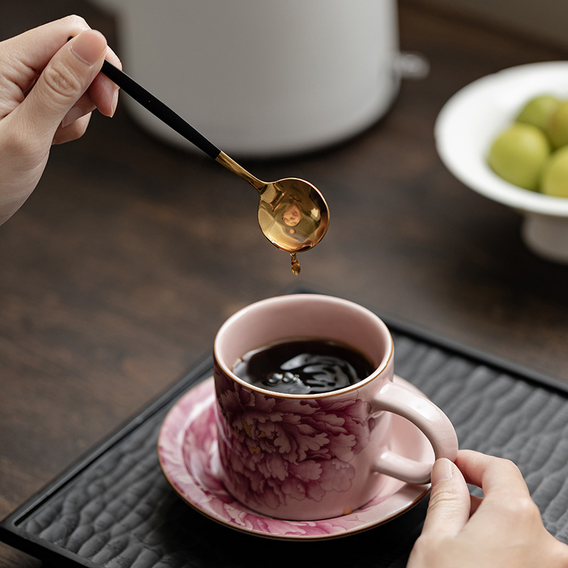 Cốc cà phê Ruyao quốc gia màu Tianxiang cốc gốm sứ lưu niệm cốc uống nước cốc pha trà cốc trà chiều