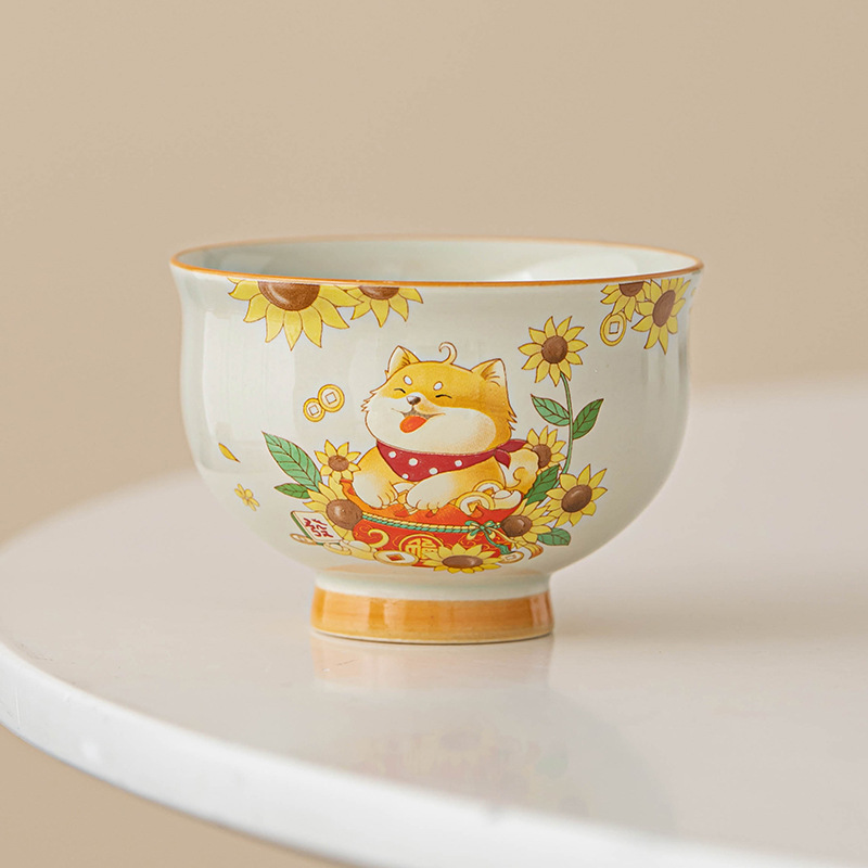 Tách trà gốm lớn có men tro, Tách trà gia đình tròn và trang nhã, Cốc chủ, Một mảnh.