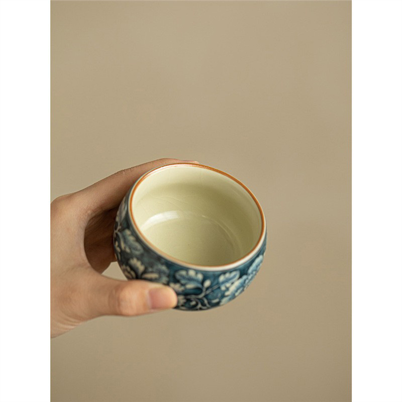 Cốc chủ nhân của lò Ru hoa, cốc La Hán, cốc trà có thể dùng được, cốc trà gốm sứ, cốc trà gia dụng, cốc đơn