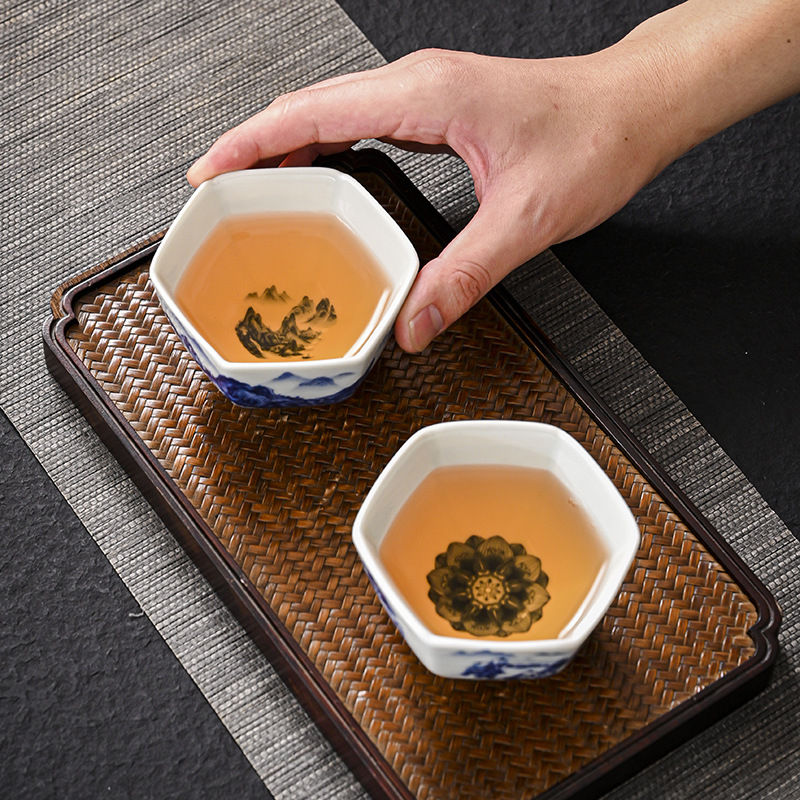 Cốc trà sứ trắng xanh cổ điển Jingdezhen bộ trà gốm sứ Kung Fu cốc chủ sở hữu cốc đơn sản phẩm đặc biệt cá nhân bán buôn cốc trà