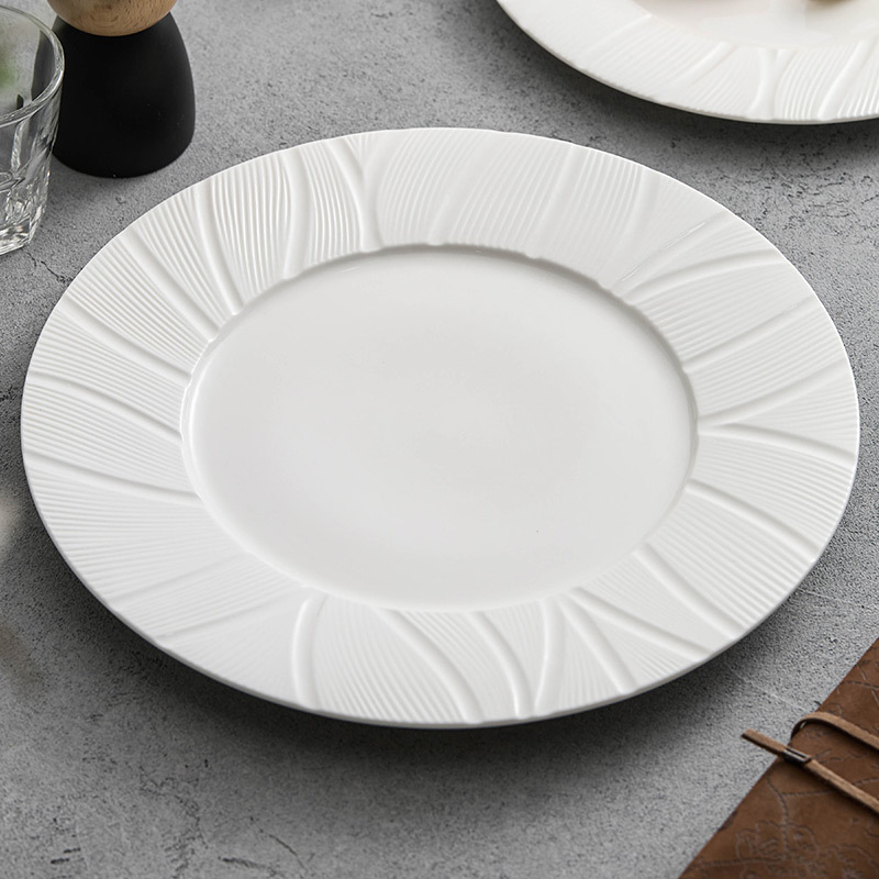 Đĩa đồ ăn phương Tây Bauhinia Đĩa bít tết Đĩa gốm sứ sáng tạo Bộ đồ ăn khách sạn Đĩa tròn giá trị cao Đĩa gia dụng