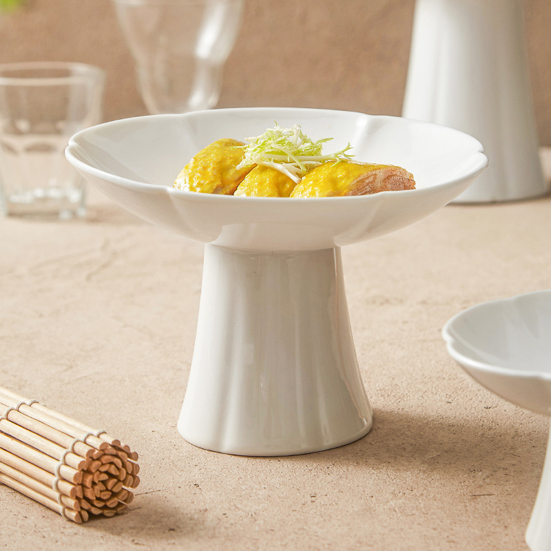 Đĩa đựng đồ ăn nhẹ cao phong cách Zen, đĩa lạnh, đồ dùng bàn ăn sáng tạo khách sạn, đĩa cao tinh tế, đĩa trưng bày, đĩa đựng tráng miệng, đồ ăn nhẹ.