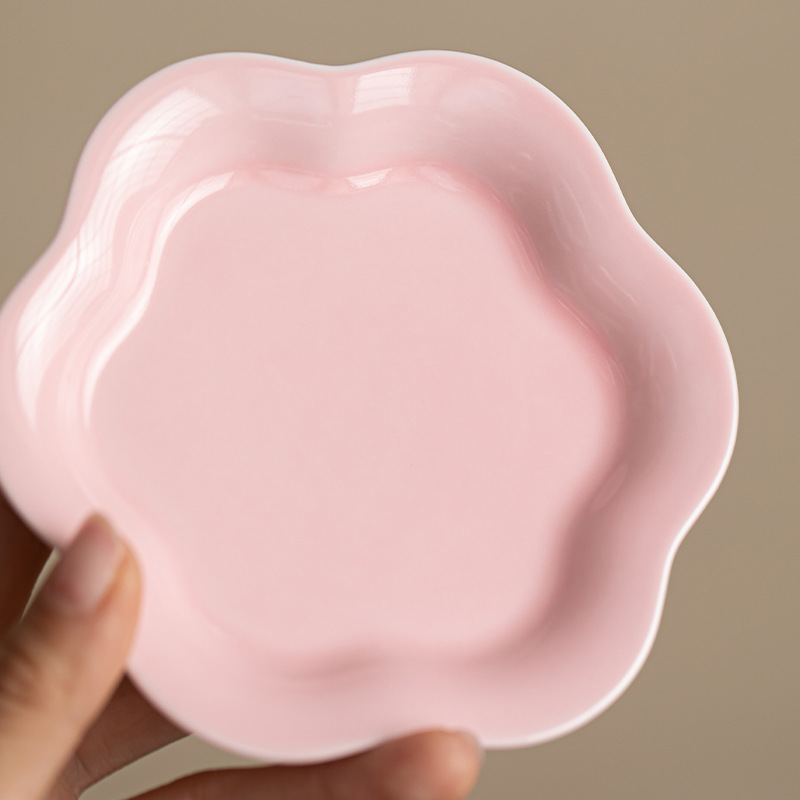 Đĩa giải khát Yunduo Đĩa trà gốm sứ kiểu Trung Quốc Đĩa giải khát Đĩa trái cây Đĩa bánh ngọt gia dụng Đĩa ăn vặt Đĩa bong bóng khô