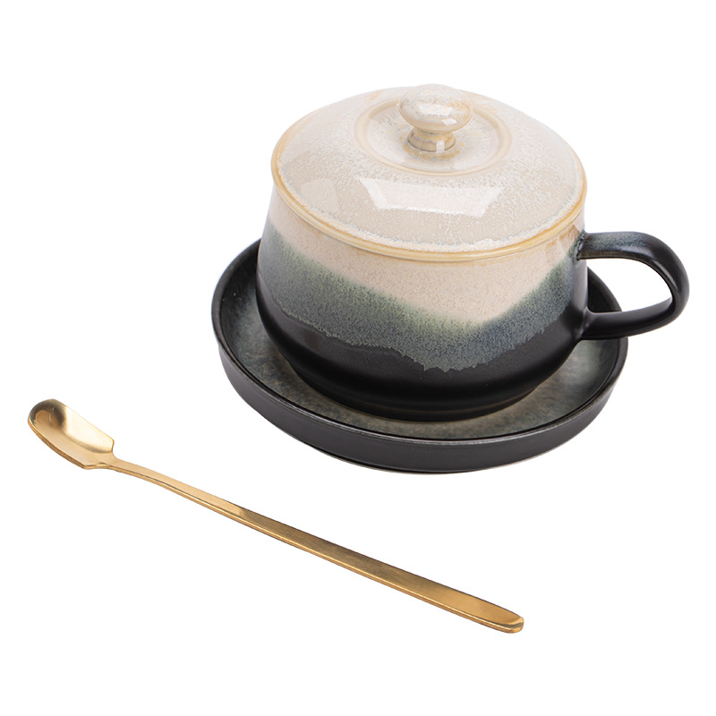 Cốc cà phê vẽ tranh cốc gốm sứ đơn giản cốc trà chiều bộ đĩa cốc ăn sáng cốc văn phòng cá nhân chuyên dụng