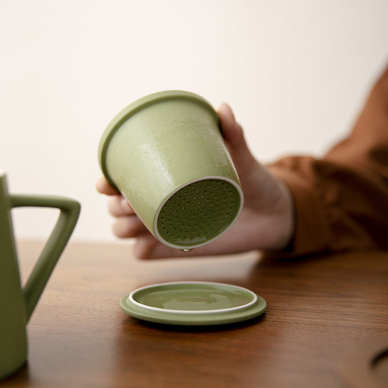 Cốc trà cốc gốm sứ cốc tách nước trà đơn giản cốc nước pha trà chuyên dụng cá nhân văn phòng gia dụng bán buôn