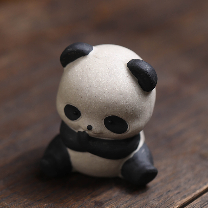 Đồ trang trí thú cưng trà gấu trúc tử sa trang trí bàn trà đáng yêu Phụ Kiện Bộ trà sáng tạo đồ trang trí bàn làm việc