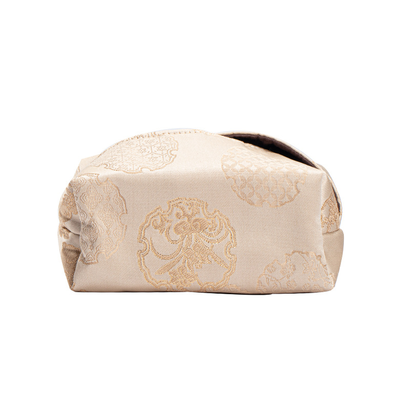 Hộp khăn giấy kiểu trung bình Da'antang Hộp khăn giấy sang trọng Nhẹ Vải nghệ thuật thiền trà để bàn túi khăn giấy gia dụng phòng khách