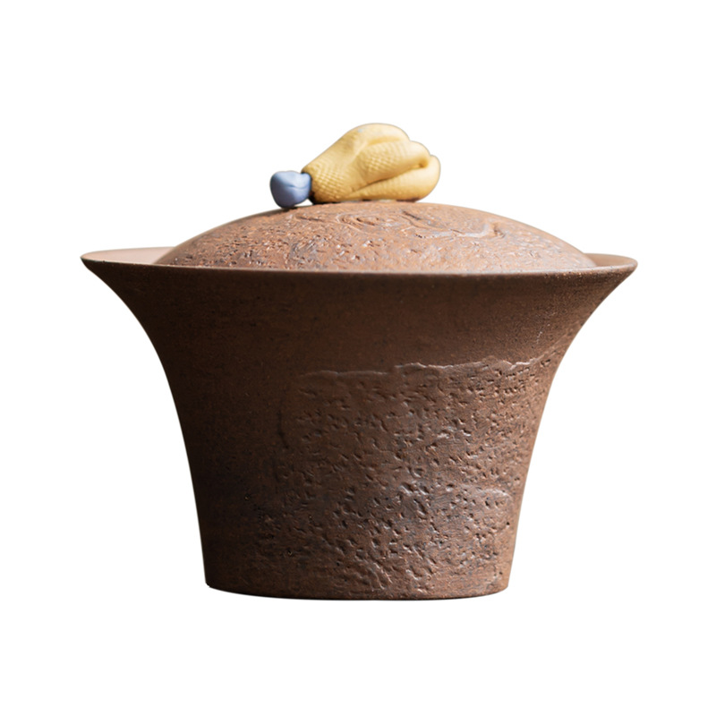 Bát có nắp hai bầu su Xiangyun, bát pha trà gia dụng cổ điển đất sét đá cũ, cốc trà có nắp, bộ trà Kung Fu gốm sứ